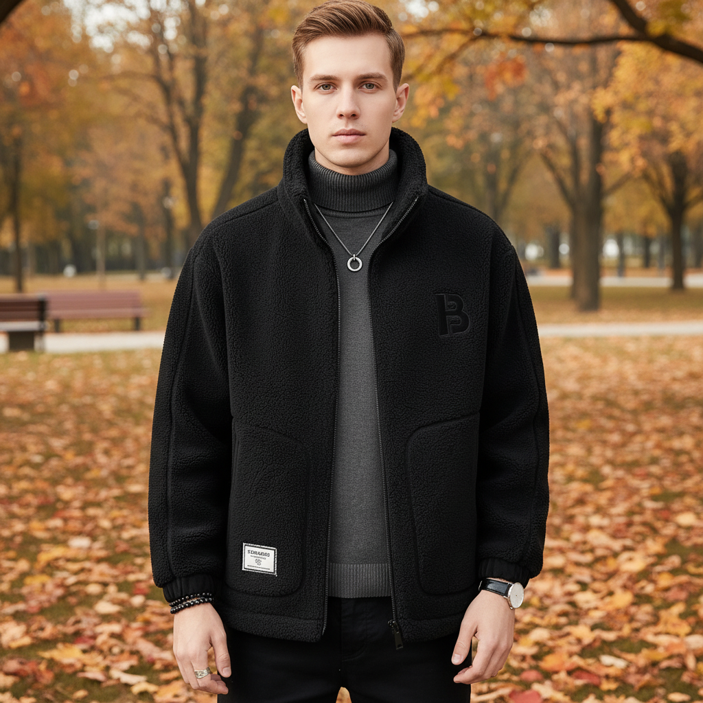Men’s Zip-Up High-Collar Jacket | Winter