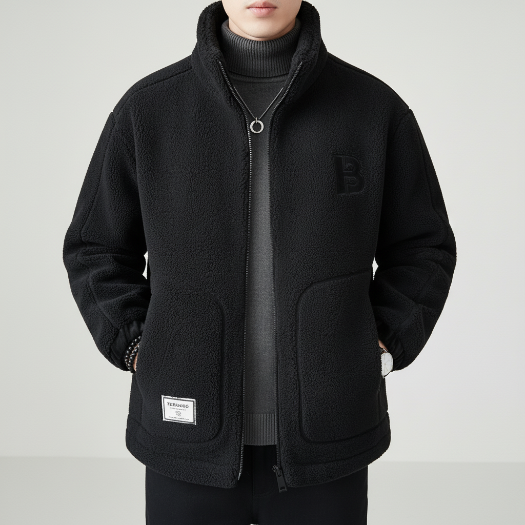Men’s Zip-Up High-Collar Jacket | Winter