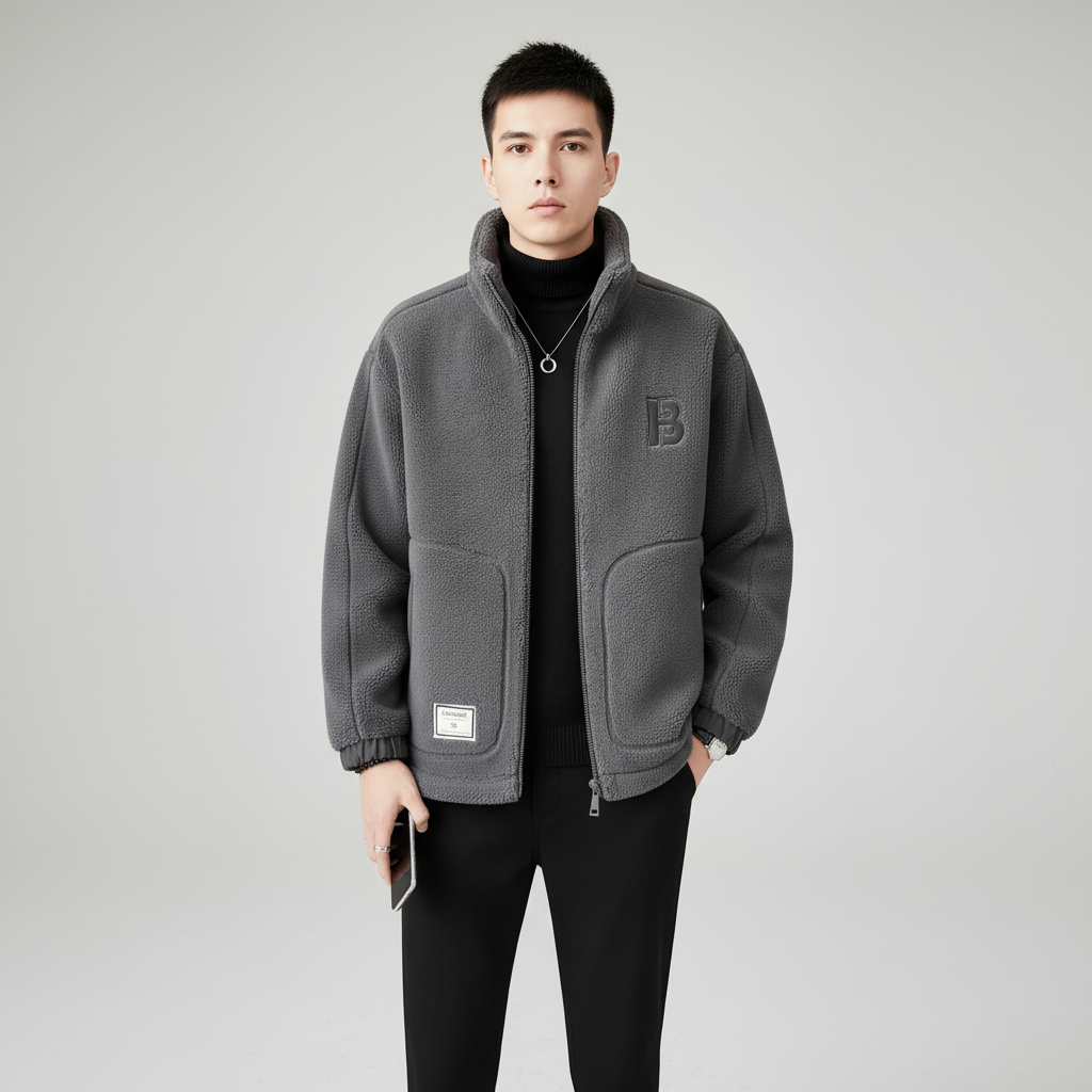 Men’s Zip-Up High-Collar Jacket | Winter