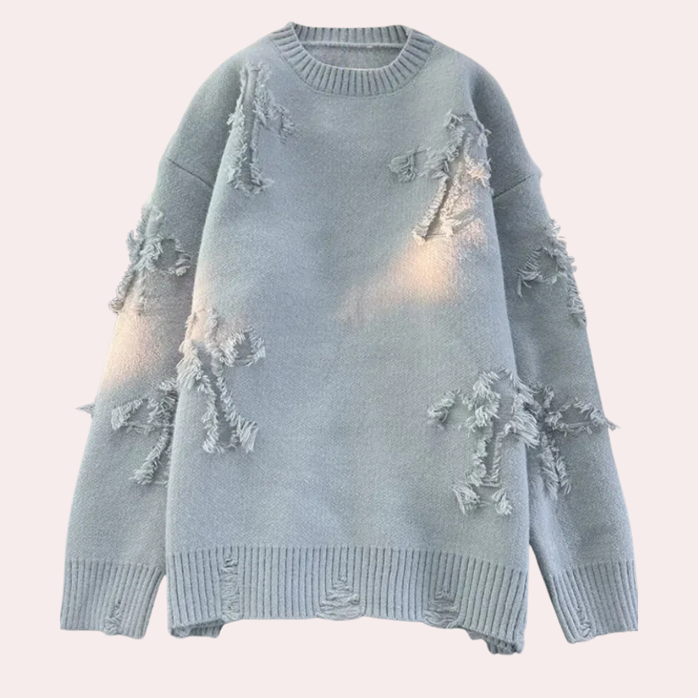 Men’s Ripped Long-Sleeve Sweater | Knit