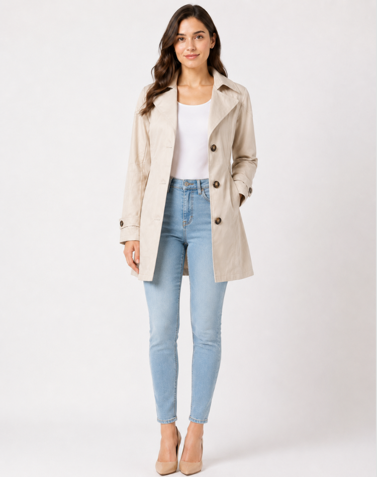 Women's Classic Short Trench Coat | Belted