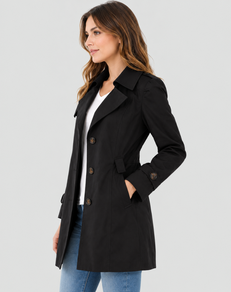Women's Classic Short Trench Coat | Belted