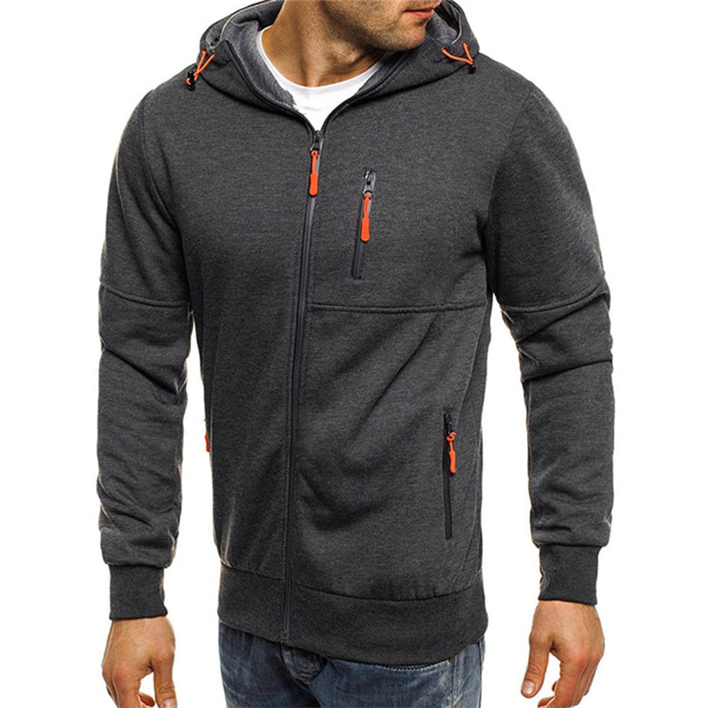 Men's Long Sleeve Winter Streetwear Hoodie | Zip Up