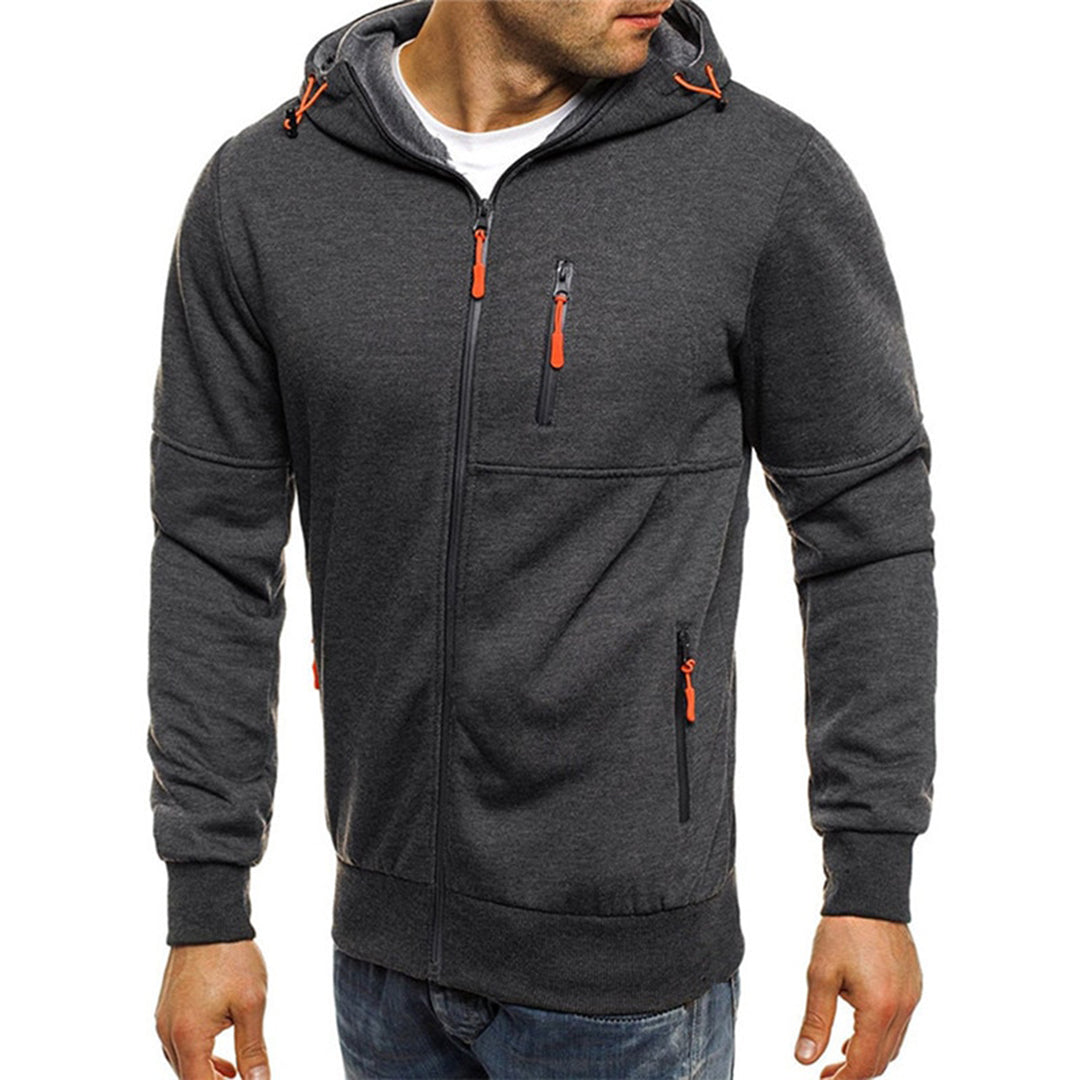 Men's Long Sleeve Winter Streetwear Hoodie | Zip Up