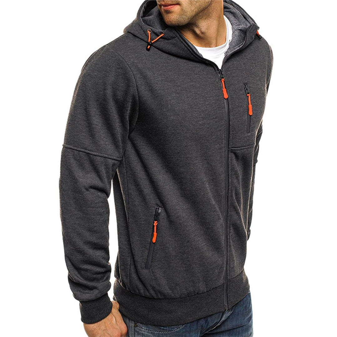 Men's Long Sleeve Winter Streetwear Hoodie | Zip Up