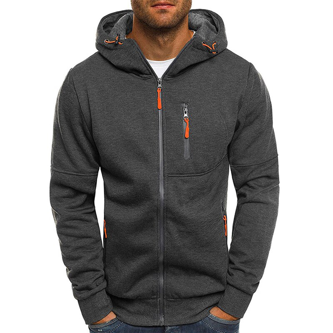 Men's Long Sleeve Winter Streetwear Hoodie | Zip Up