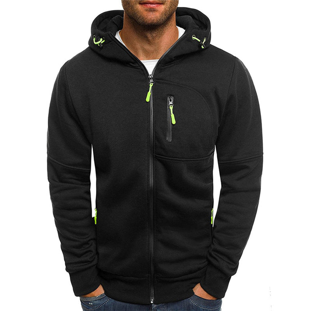 Men's Long Sleeve Winter Streetwear Hoodie | Zip Up