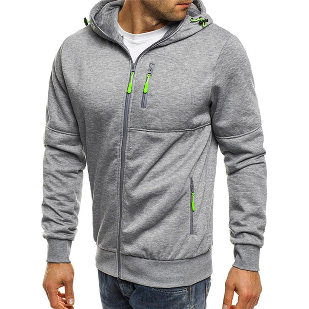 Men's Long Sleeve Winter Streetwear Hoodie | Zip Up