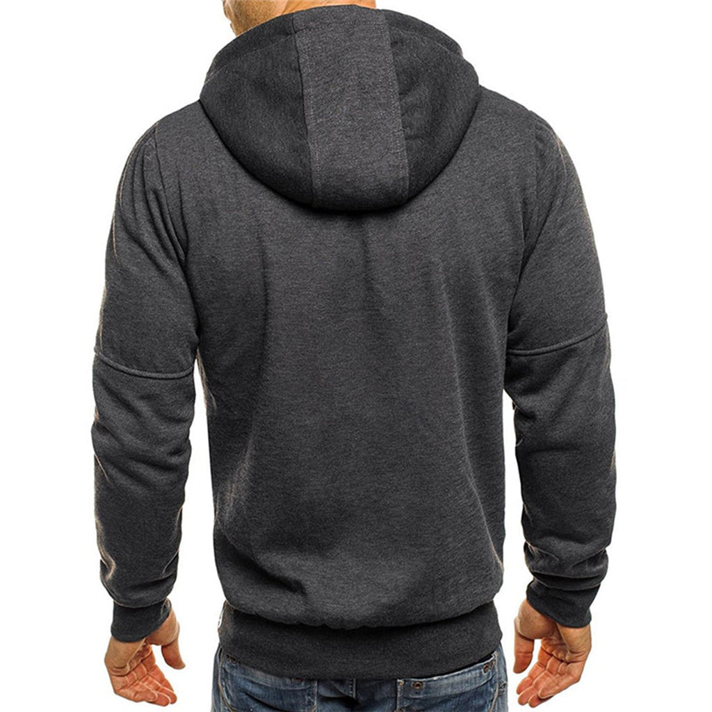 Men's Long Sleeve Winter Streetwear Hoodie | Zip Up