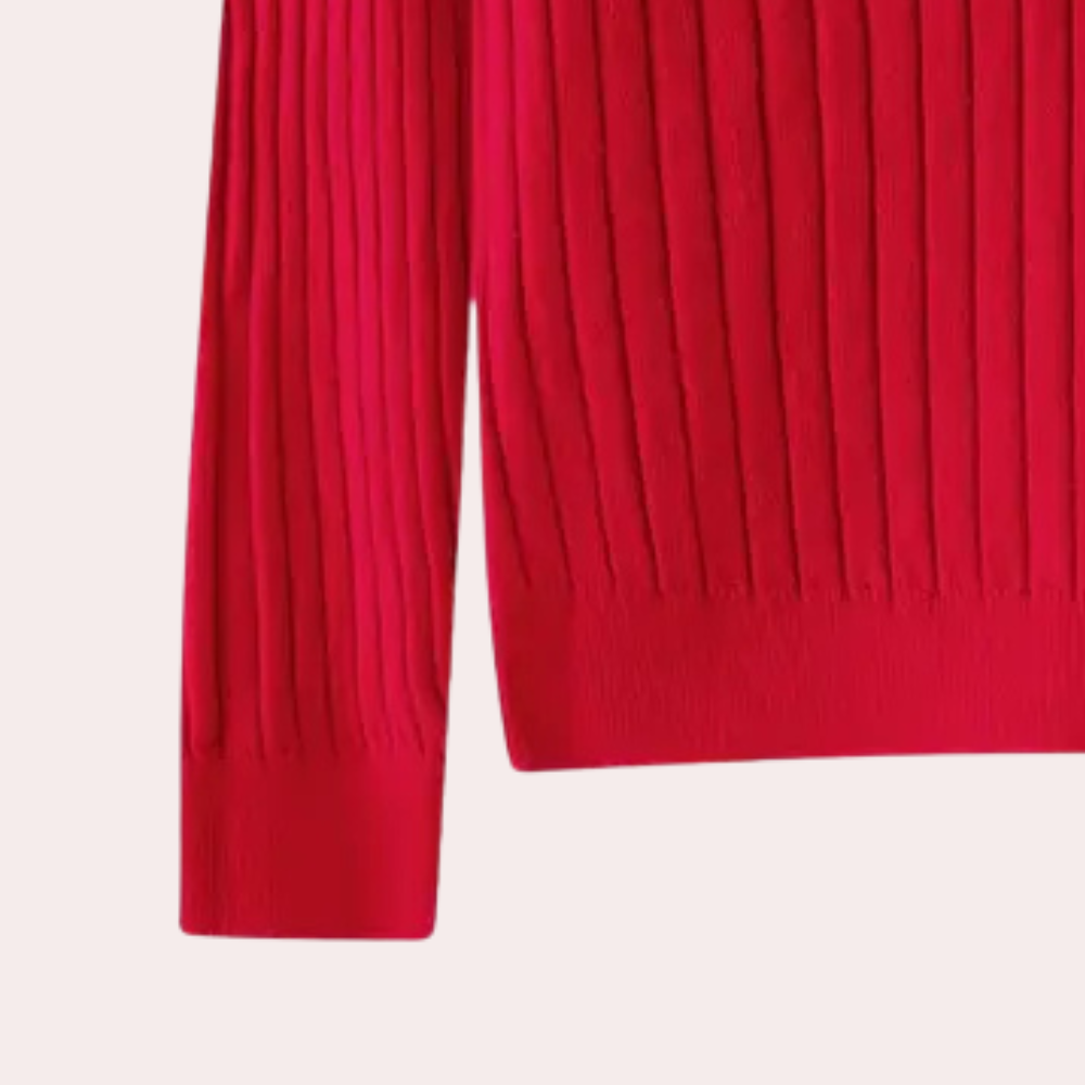 Women’s Casual Ribbed Knit Sweater | Button Placket