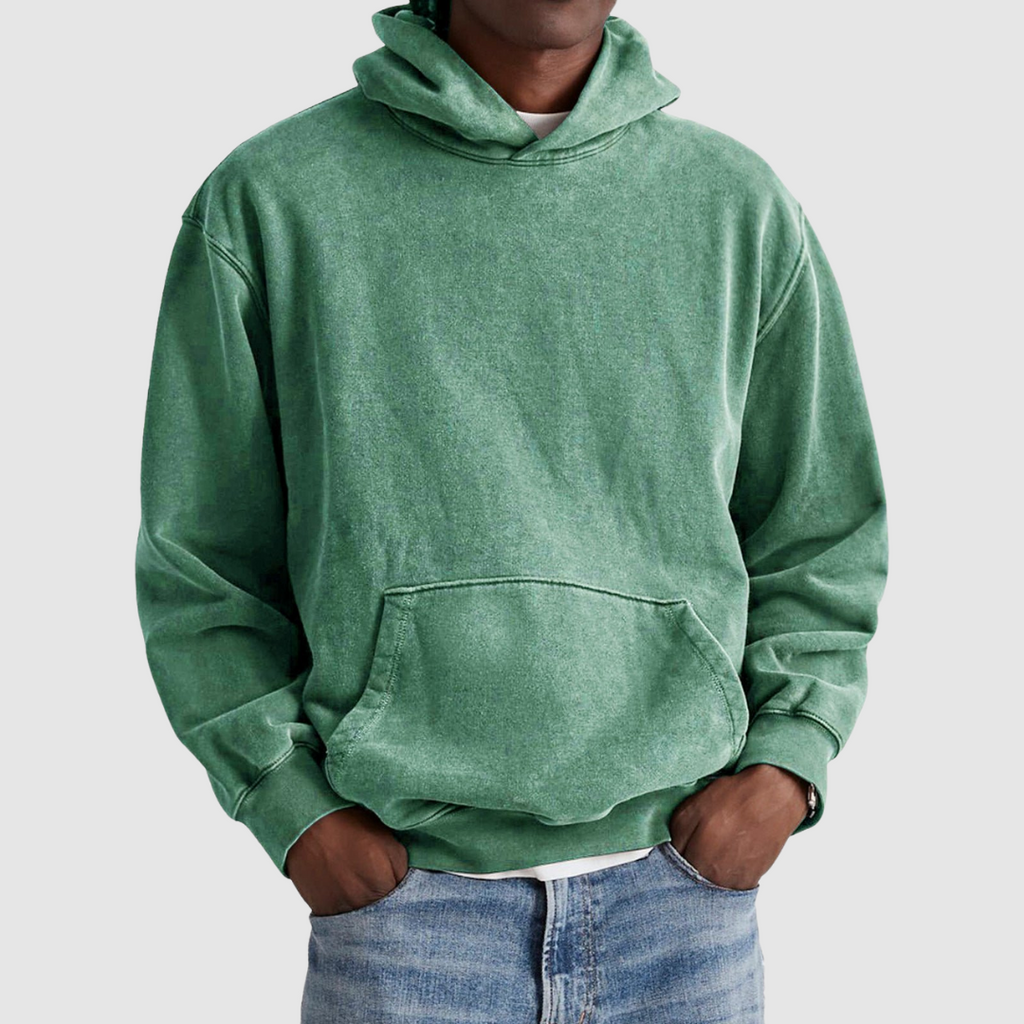 Men's Streetwear Washed Winter Hoodie | Oversized