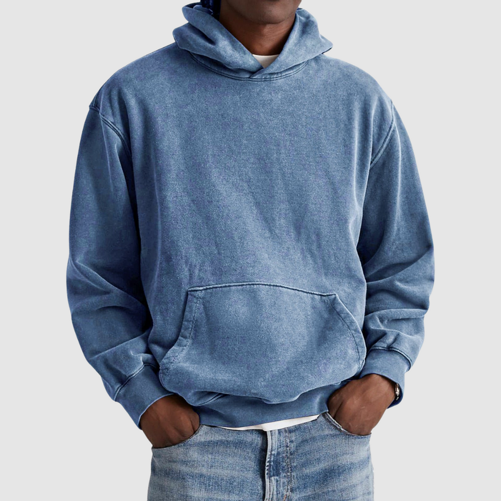 Men's Streetwear Washed Winter Hoodie | Oversized