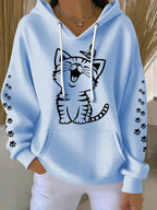 Women's Graphic Print Knitted Hoodie | Oversized