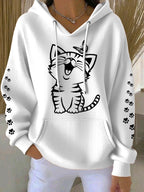 Women's Graphic Print Knitted Hoodie | Oversized