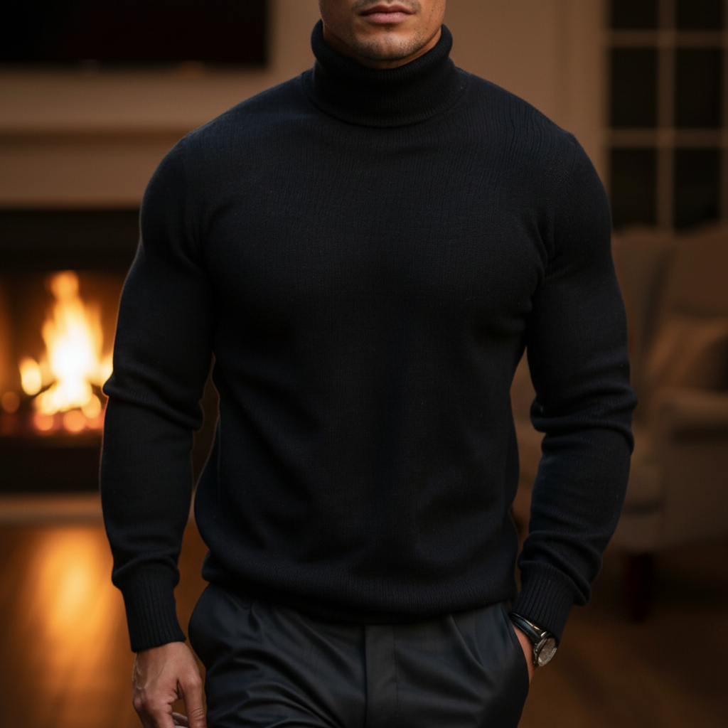 Men’s Turtleneck Knit Sweater | Elegant