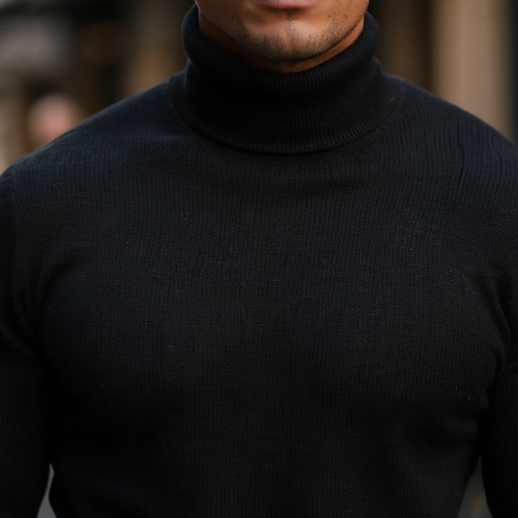 Men’s Turtleneck Knit Sweater | Elegant