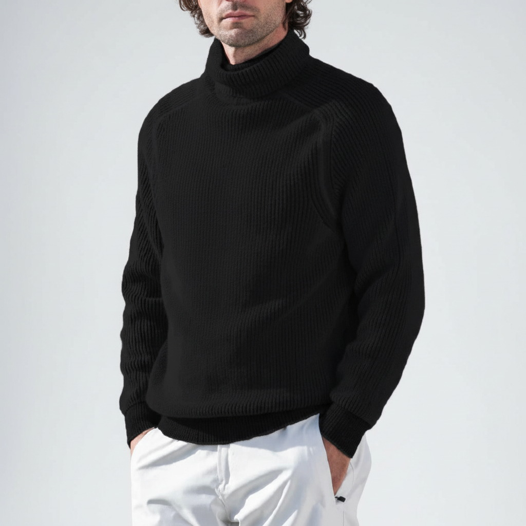 Men’s Ribbed Turtleneck Sweater | Long Sleeves