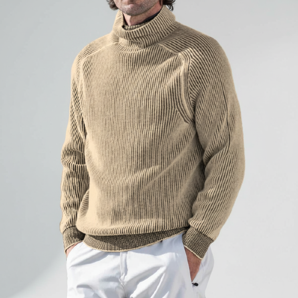 Men’s Ribbed Turtleneck Sweater | Long Sleeves
