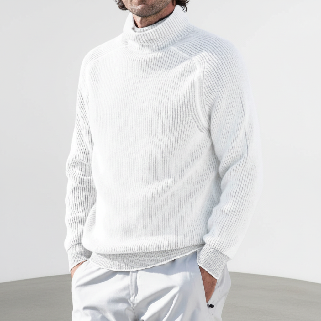 Men’s Ribbed Turtleneck Sweater | Long Sleeves
