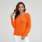 Women’s Ribbed V-Neck Sweater | Casual