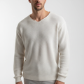 Men’s Waffle Knit Sweater | Notched Crew Neck