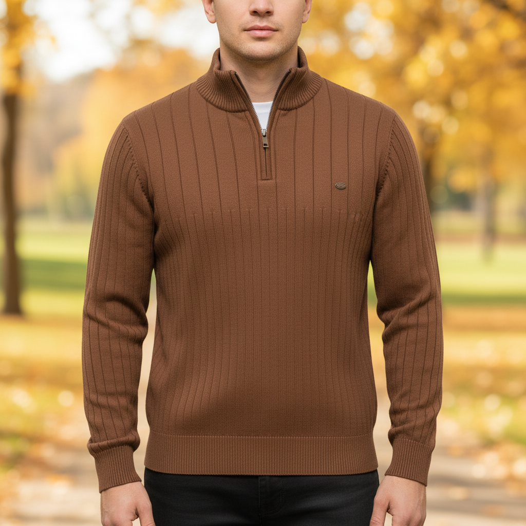 Men’s Textured Half Zip Sweater | Fall
