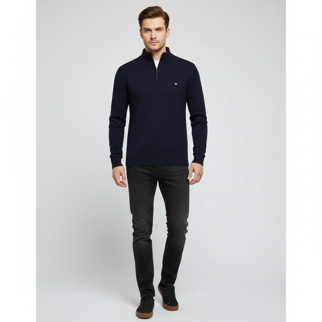 Men’s Textured Half Zip Sweater | Fall