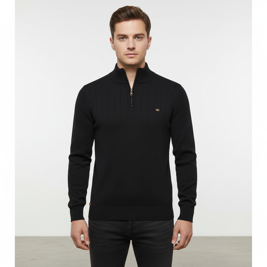 Men’s Textured Half Zip Sweater | Fall