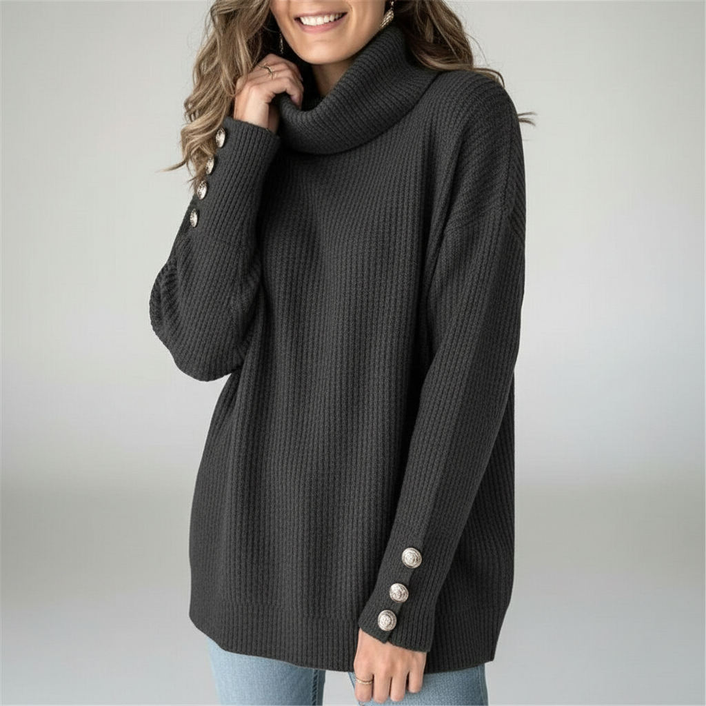 Women’s Ribbed Cowl Neck Sweater | Winter