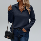 Women’s Ribbed Quarter Zip Sweater | Relaxed Fit