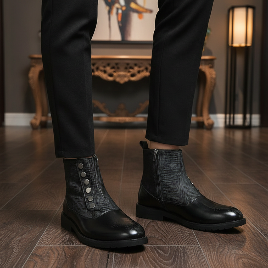 Men’s Evening Ankle Boots | Textured