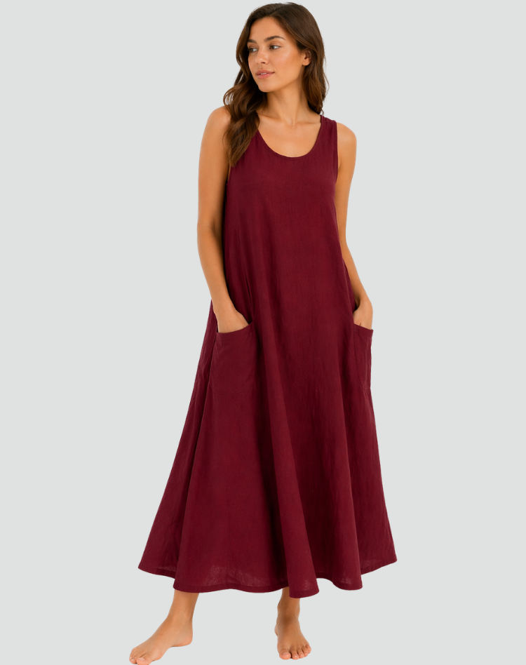 Women's Loose Pocket Dress | Maxi