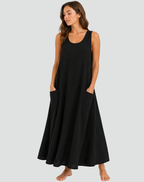 Women's Loose Pocket Dress | Maxi