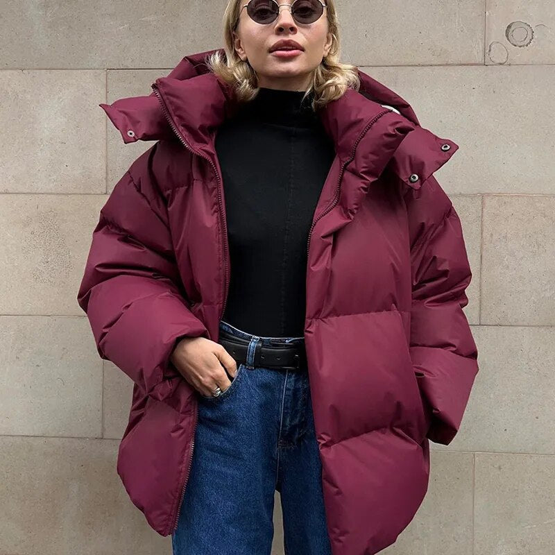 Women's Oversized Zip Up Puffer Jacket | Winter
