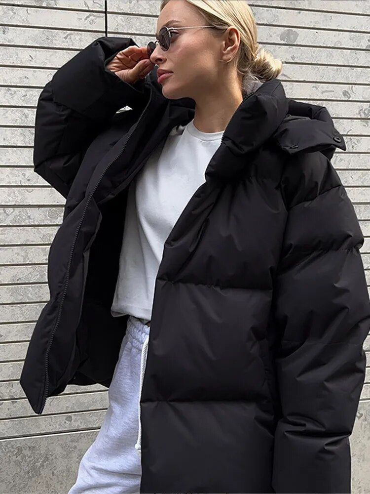 Women's Oversized Zip Up Puffer Jacket | Winter