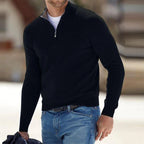 Men’s Quarter-Zip Stand Collar Sweater | Long Sleeves
