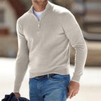 Men’s Quarter-Zip Stand Collar Sweater | Long Sleeves