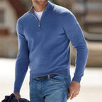 Men’s Quarter-Zip Stand Collar Sweater | Long Sleeves