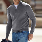 Men’s Quarter-Zip Stand Collar Sweater | Long Sleeves