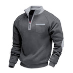 Men's Casual Zip-Up Sweater | Contrast Trim