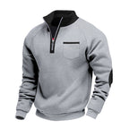 Men's Casual Zip-Up Sweater | Contrast Trim