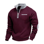 Men's Casual Zip-Up Sweater | Contrast Trim