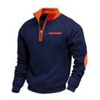 Men's Casual Zip-Up Sweater | Contrast Trim