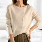 Women's Asymmetric Button Sweater | Warm