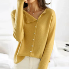 Women's Asymmetric Button Sweater | Warm