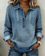 Women's Button-Up Collar and Textured Sweater | Winter