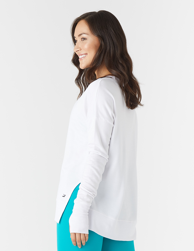 Women's Casual Split Hem Top | Thumbhole Cuffs