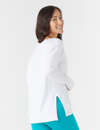 Women's Casual Split Hem Top | Thumbhole Cuffs