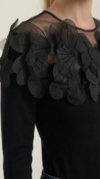 Women's Chic Crew Neck Jumper | Feather Detail