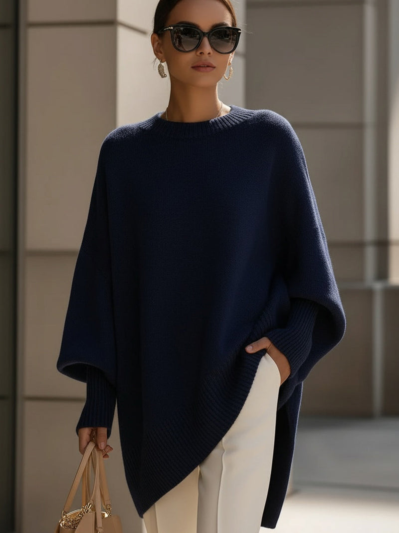 Women's Chic Draped Knit Sweater | Oversize